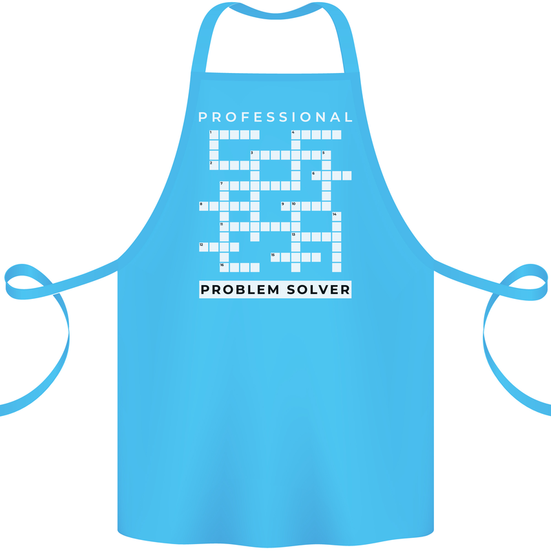 Professional Problem Solver Crossword Nerd Cotton Apron 100% Organic Turquoise