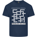 Professional Problem Solver Crossword Nerd Kids T-Shirt Childrens Navy Blue
