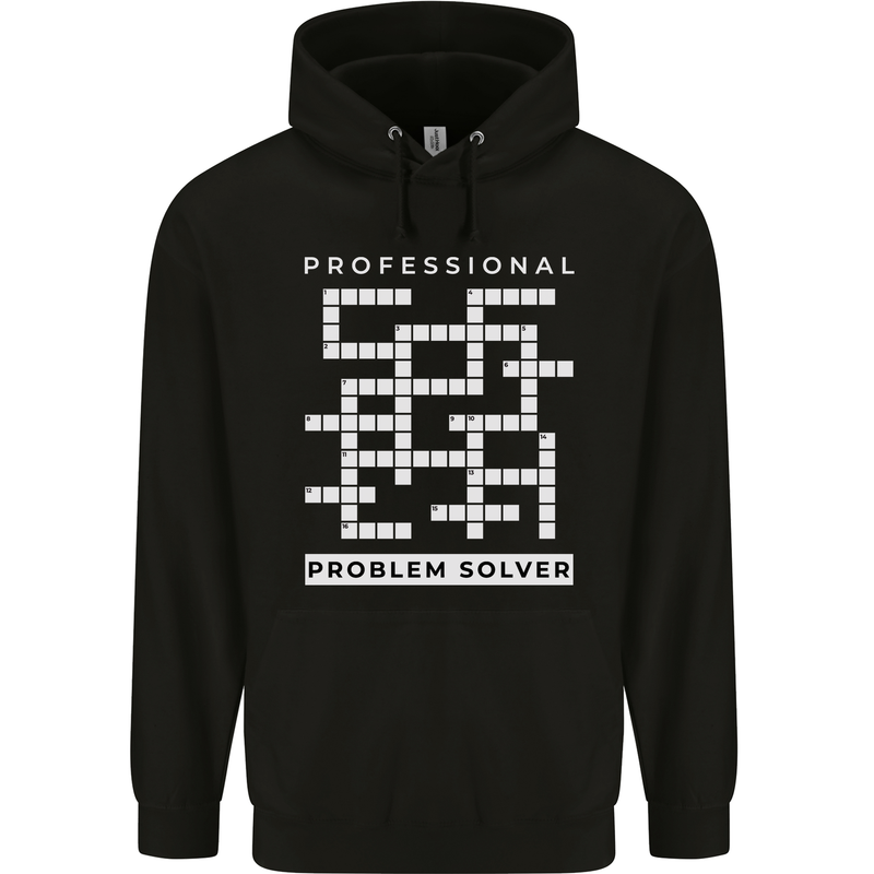 Professional Problem Solver Crossword Nerd Mens 80% Cotton Hoodie Black