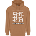 Professional Problem Solver Crossword Nerd Mens 80% Cotton Hoodie Caramel Latte