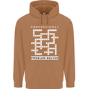 Professional Problem Solver Crossword Nerd Mens 80% Cotton Hoodie Caramel Latte