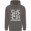 Professional Problem Solver Crossword Nerd Mens 80% Cotton Hoodie Charcoal