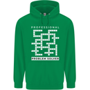 Professional Problem Solver Crossword Nerd Mens 80% Cotton Hoodie Irish Green