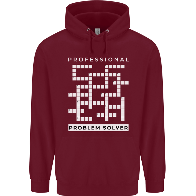 Professional Problem Solver Crossword Nerd Mens 80% Cotton Hoodie Maroon