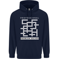 Professional Problem Solver Crossword Nerd Mens 80% Cotton Hoodie Navy Blue