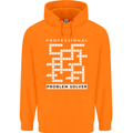 Professional Problem Solver Crossword Nerd Mens 80% Cotton Hoodie Orange