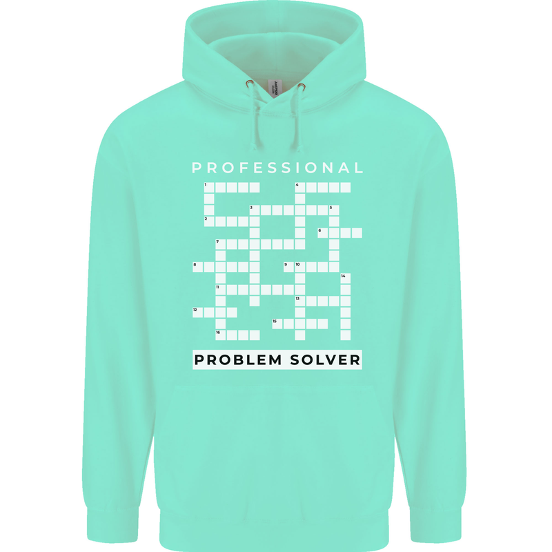 Professional Problem Solver Crossword Nerd Mens 80% Cotton Hoodie Peppermint