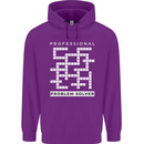 Professional Problem Solver Crossword Nerd Mens 80% Cotton Hoodie Purple
