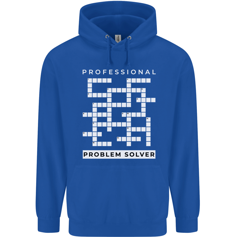 Professional Problem Solver Crossword Nerd Mens 80% Cotton Hoodie Royal Blue