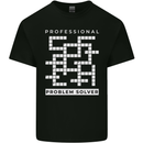 Professional Problem Solver Crossword Nerd Mens Cotton T-Shirt Tee Top Black
