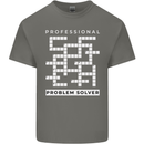 Professional Problem Solver Crossword Nerd Mens Cotton T-Shirt Tee Top Charcoal