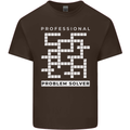 Professional Problem Solver Crossword Nerd Mens Cotton T-Shirt Tee Top Dark Chocolate