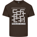 Professional Problem Solver Crossword Nerd Mens Cotton T-Shirt Tee Top Dark Chocolate