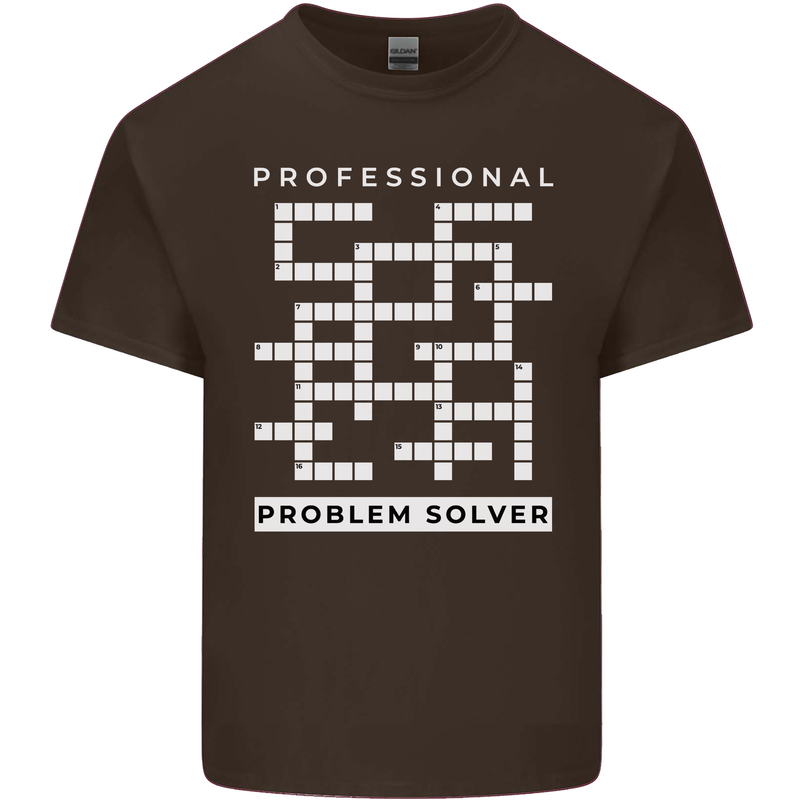 Professional Problem Solver Crossword Nerd Mens Cotton T-Shirt Tee Top Dark Chocolate