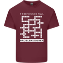 Professional Problem Solver Crossword Nerd Mens Cotton T-Shirt Tee Top Maroon