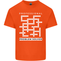 Professional Problem Solver Crossword Nerd Mens Cotton T-Shirt Tee Top Orange
