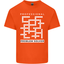 Professional Problem Solver Crossword Nerd Mens Cotton T-Shirt Tee Top Orange