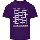 Professional Problem Solver Crossword Nerd Mens Cotton T-Shirt Tee Top Purple