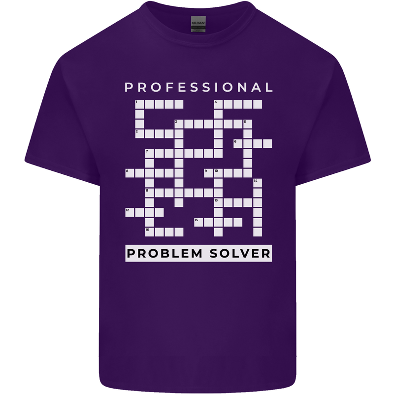 Professional Problem Solver Crossword Nerd Mens Cotton T-Shirt Tee Top Purple