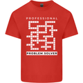Professional Problem Solver Crossword Nerd Mens Cotton T-Shirt Tee Top Red