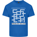 Professional Problem Solver Crossword Nerd Mens Cotton T-Shirt Tee Top Royal Blue