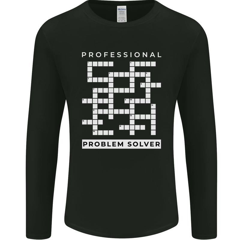 Professional Problem Solver Crossword Nerd Mens Long Sleeve T-Shirt Black
