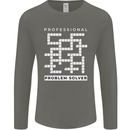 Professional Problem Solver Crossword Nerd Mens Long Sleeve T-Shirt Charcoal