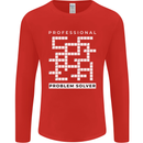 Professional Problem Solver Crossword Nerd Mens Long Sleeve T-Shirt Red