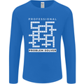 Professional Problem Solver Crossword Nerd Mens Long Sleeve T-Shirt Royal Blue