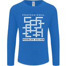 Professional Problem Solver Crossword Nerd Mens Long Sleeve T-Shirt Royal Blue