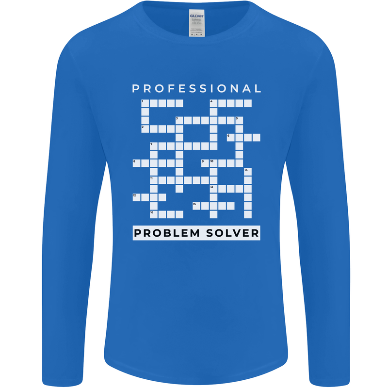 Professional Problem Solver Crossword Nerd Mens Long Sleeve T-Shirt Royal Blue