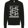 Professional Problem Solver Crossword Nerd Mens Sweatshirt Jumper Black
