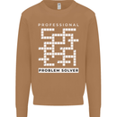 Professional Problem Solver Crossword Nerd Mens Sweatshirt Jumper Caramel Latte