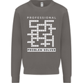 Professional Problem Solver Crossword Nerd Mens Sweatshirt Jumper Charcoal