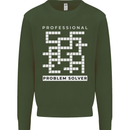 Professional Problem Solver Crossword Nerd Mens Sweatshirt Jumper Forest Green