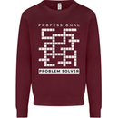 Professional Problem Solver Crossword Nerd Mens Sweatshirt Jumper Maroon