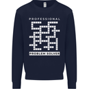 Professional Problem Solver Crossword Nerd Mens Sweatshirt Jumper Navy Blue