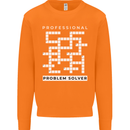 Professional Problem Solver Crossword Nerd Mens Sweatshirt Jumper Orange