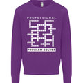 Professional Problem Solver Crossword Nerd Mens Sweatshirt Jumper Purple