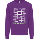 Professional Problem Solver Crossword Nerd Mens Sweatshirt Jumper Purple