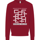 Professional Problem Solver Crossword Nerd Mens Sweatshirt Jumper Red