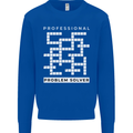 Professional Problem Solver Crossword Nerd Mens Sweatshirt Jumper Royal Blue