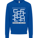 Professional Problem Solver Crossword Nerd Mens Sweatshirt Jumper Royal Blue