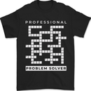 Professional Problem Solver Crossword Nerd Mens T-Shirt 100% Cotton Black