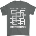 Professional Problem Solver Crossword Nerd Mens T-Shirt 100% Cotton Charcoal