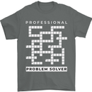Professional Problem Solver Crossword Nerd Mens T-Shirt 100% Cotton Charcoal
