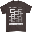 Professional Problem Solver Crossword Nerd Mens T-Shirt 100% Cotton Dark Chocolate