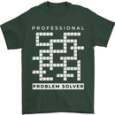 Professional Problem Solver Crossword Nerd Mens T-Shirt 100% Cotton Forest Green