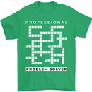 Professional Problem Solver Crossword Nerd Mens T-Shirt 100% Cotton Irish Green