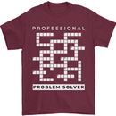 Professional Problem Solver Crossword Nerd Mens T-Shirt 100% Cotton Maroon